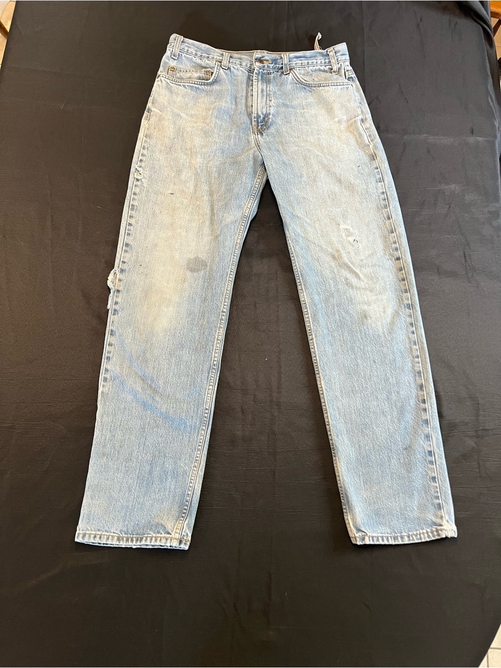 Kirkland Men’s Blue Light Wash Straight Leg Regular Fit Denim Work Jeans 34x34